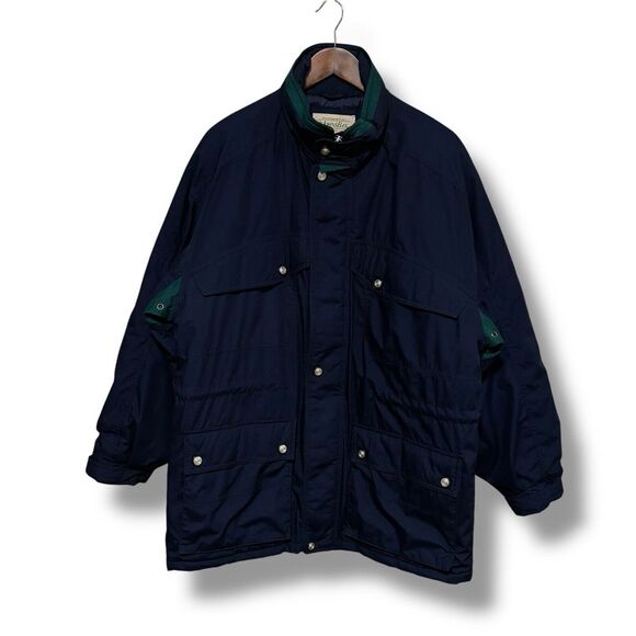 St. John's‎ Bay Men's Zip/Snap Front Parka Jacket Coat Navy Size Medium 26 x 33 - Picture 1 of 6